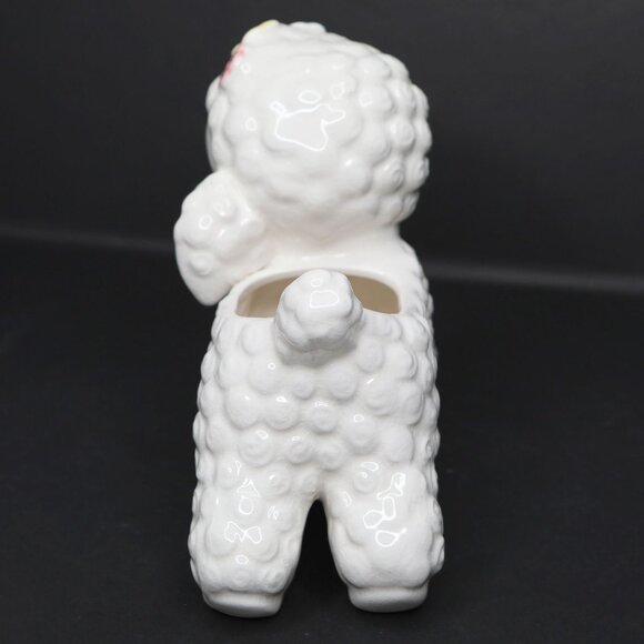 Vintage Napco Curly Lamb Ceramic Planter Pot #598 Kitchy 60s Home Decor Pastel - Picture 11 of 12